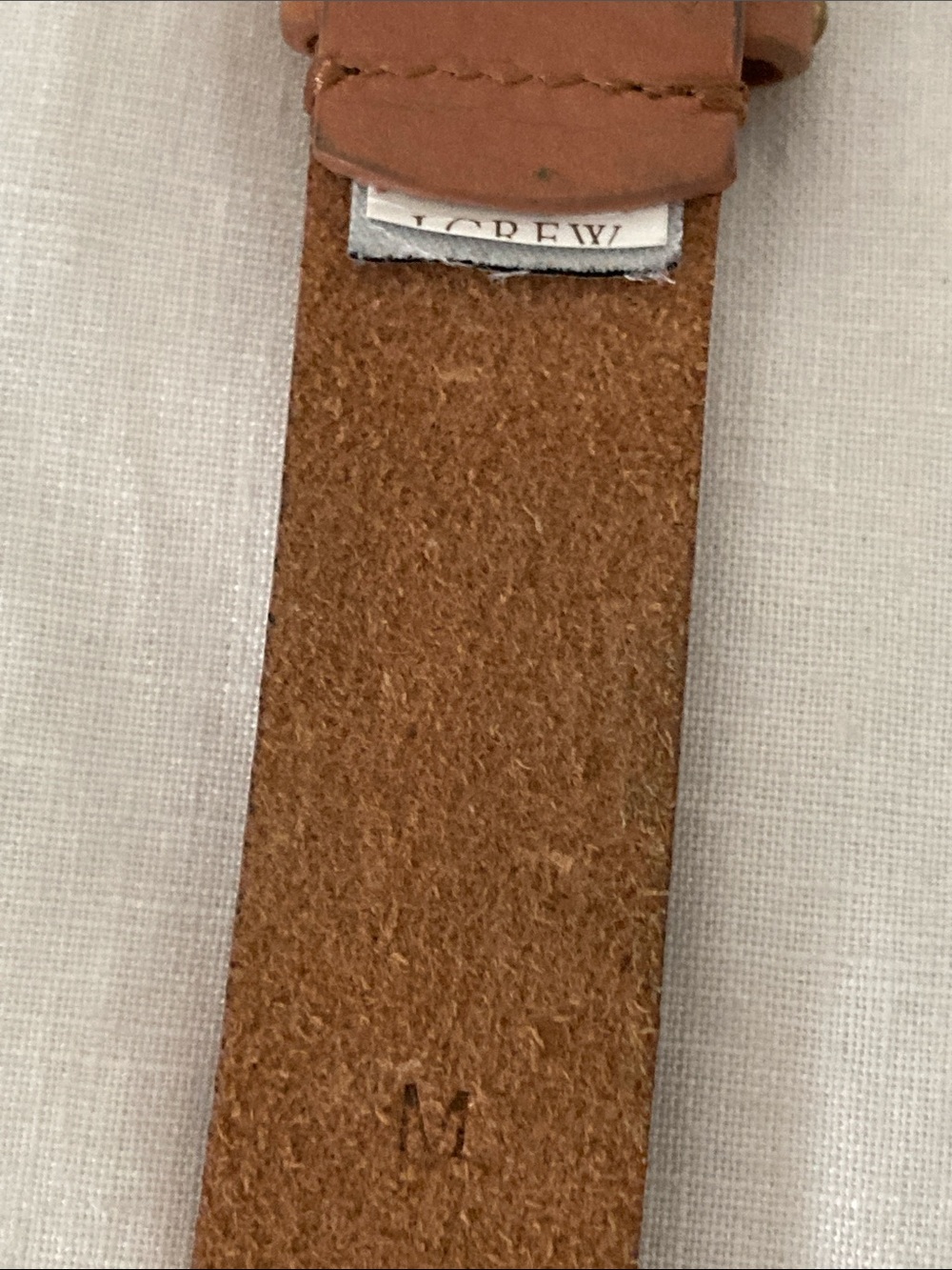 J.Crew Studded Tan caramel Leather Belt Brass Buckle M - Picture 2 of 16
